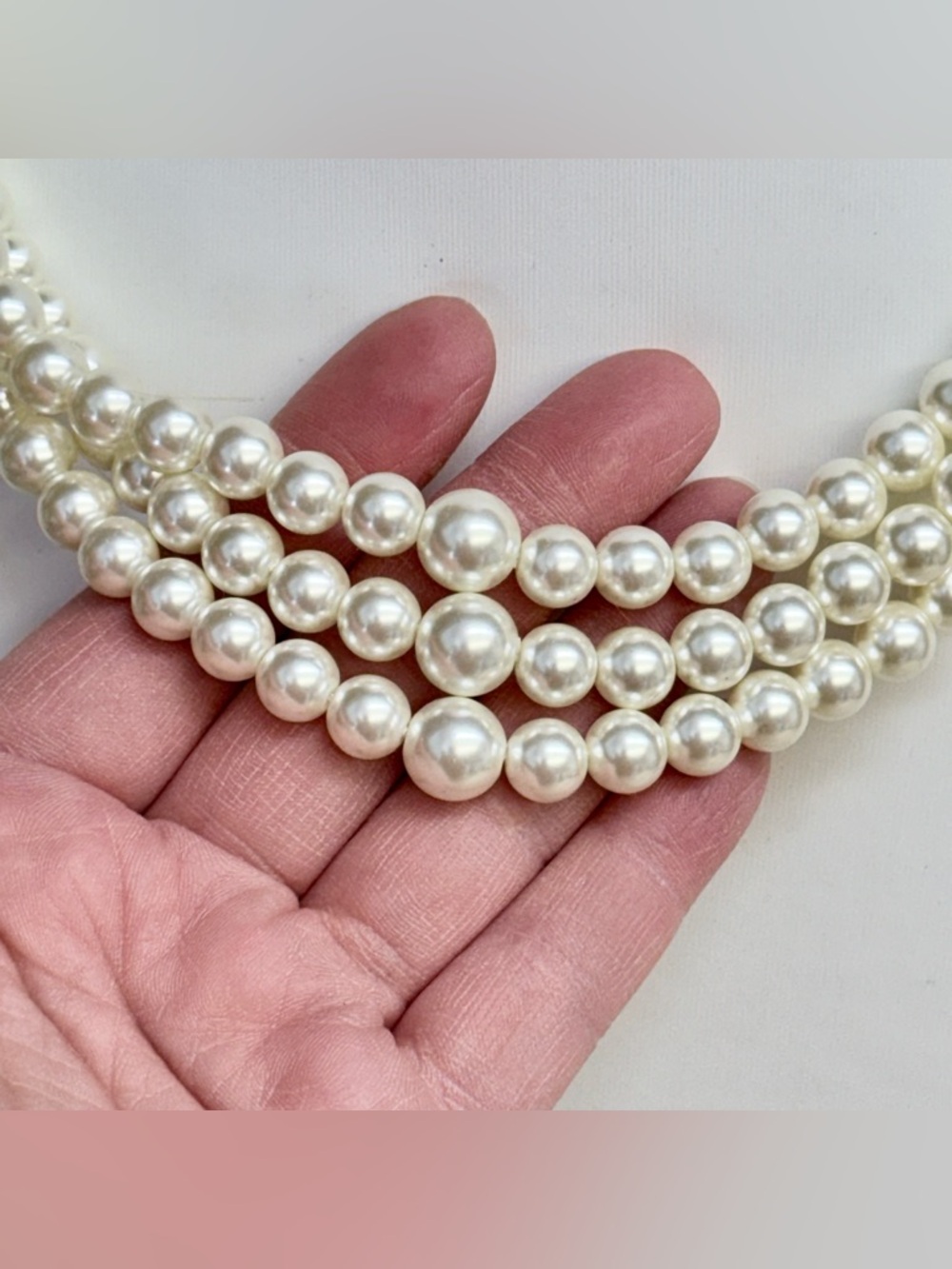 Charter Club Imitation Pearl Three-Row Collar Necklace - Picture 4 of 6